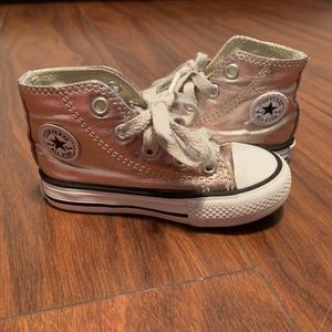 Toddler size 5 girls metallic Converse.